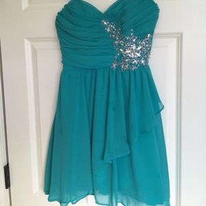Teal mini dress